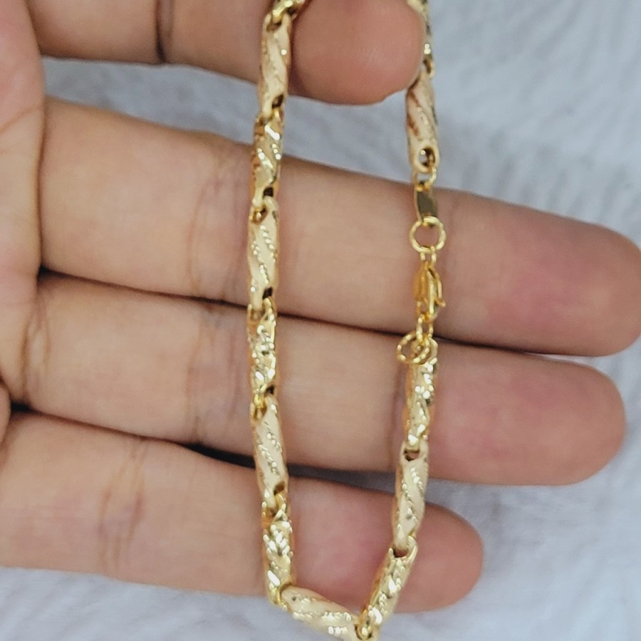 gelang model pipa medan variasi cukit polos emas 70% 700 70 % 16k