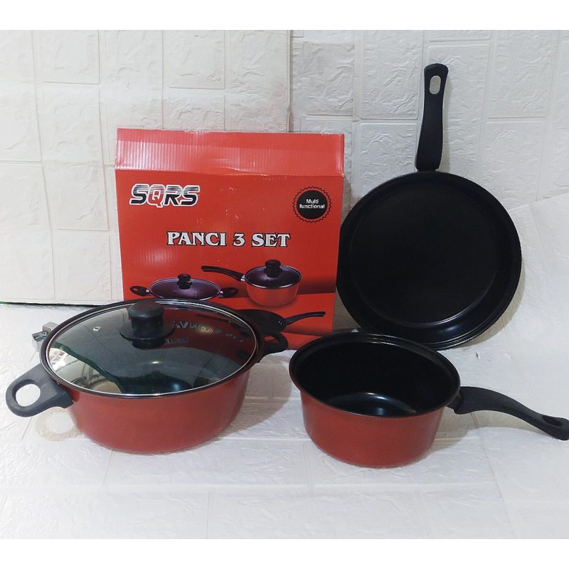PANCI SET 3 IN 1 ANTI LENGKET/PANCI TEFLON ANTI LENGKET