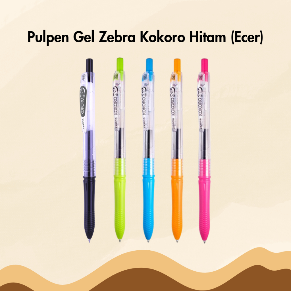

Pulpen Gel Kokoro Zebra Hitam Black / Sweet Gel 0.5 mm Per Pcs Satuan Bolpen Bolpoin Ballpoint Pena Pen