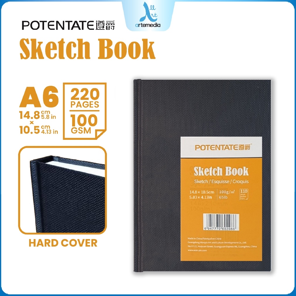 

ART H12S Potentate Hard Cover A6 Stitch Bound Sketchbook