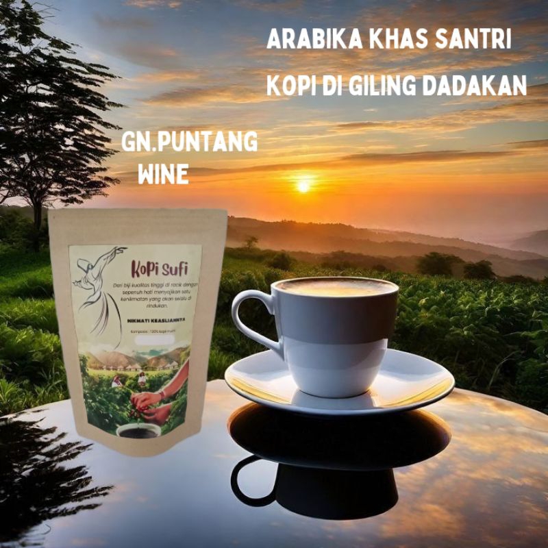 

kopi Arabika PUNTANG WINE 100 gram kopi asli bubuk/biji khas santri