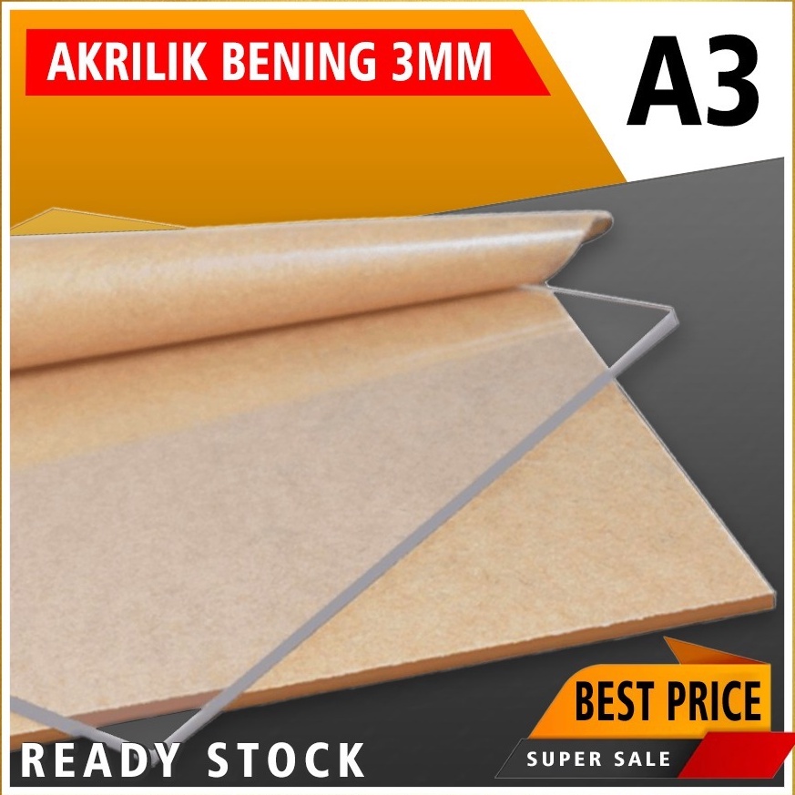 

KODE A1N2 AKRILIK TRANSPARAN MIKA BENING 3MM A3 42x3cm