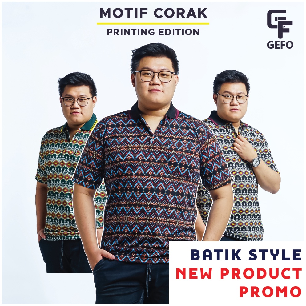 Grosiran Murah Gefo  KAOS BATIK PRIA KAOS KERAH PRIA DEWASA KAOS BAPAK BAPAK BERKERAH