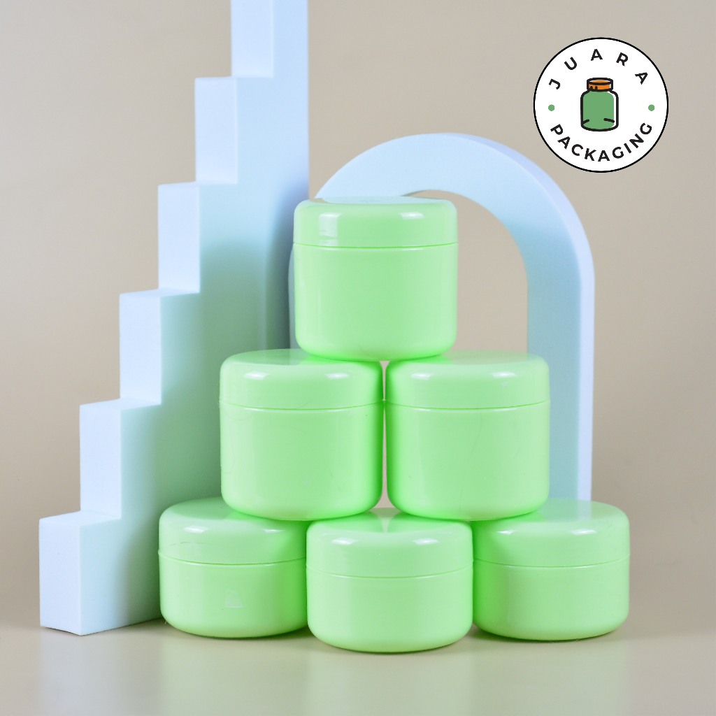 Pot Cream Plastik 150ml 100ml Warna Hijau Glossy – Wadah Kosmetik Skincare Berbahan Plastik Ringan u
