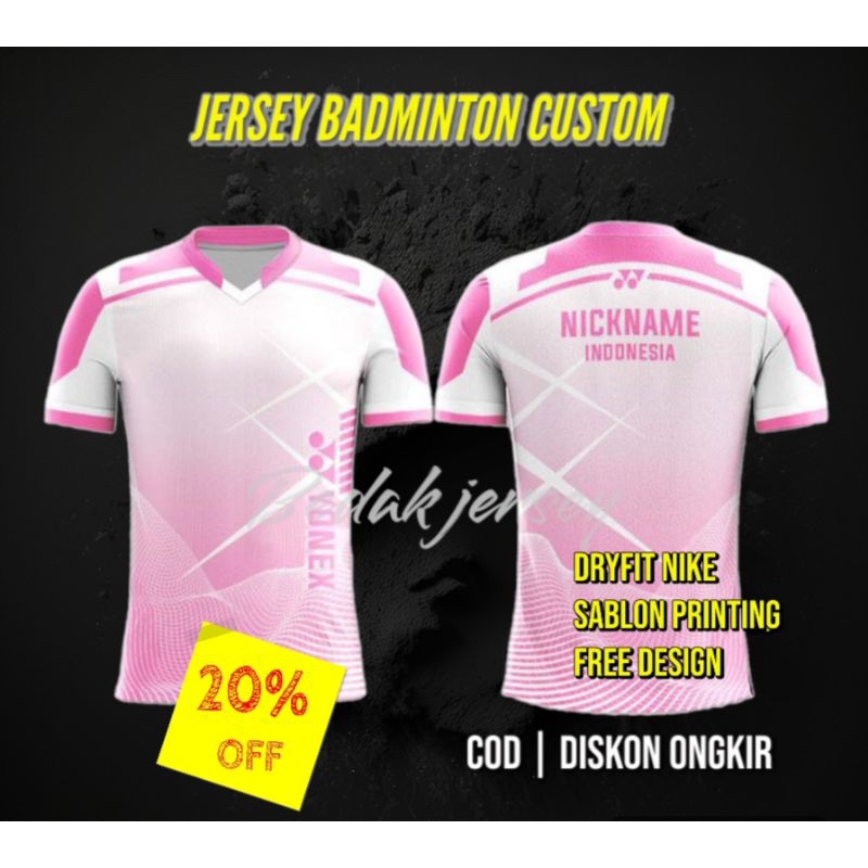 Jersey Badminton Indonesia 2024 Wanita Free Design