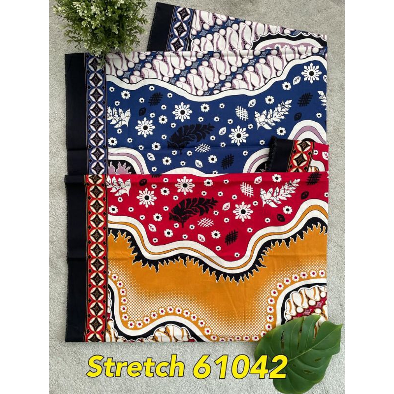 Kain Uk 0,5 Meter Katun Stretch Premium Stretch 61042 Motif Batik Kain Katun Stretch Grade A