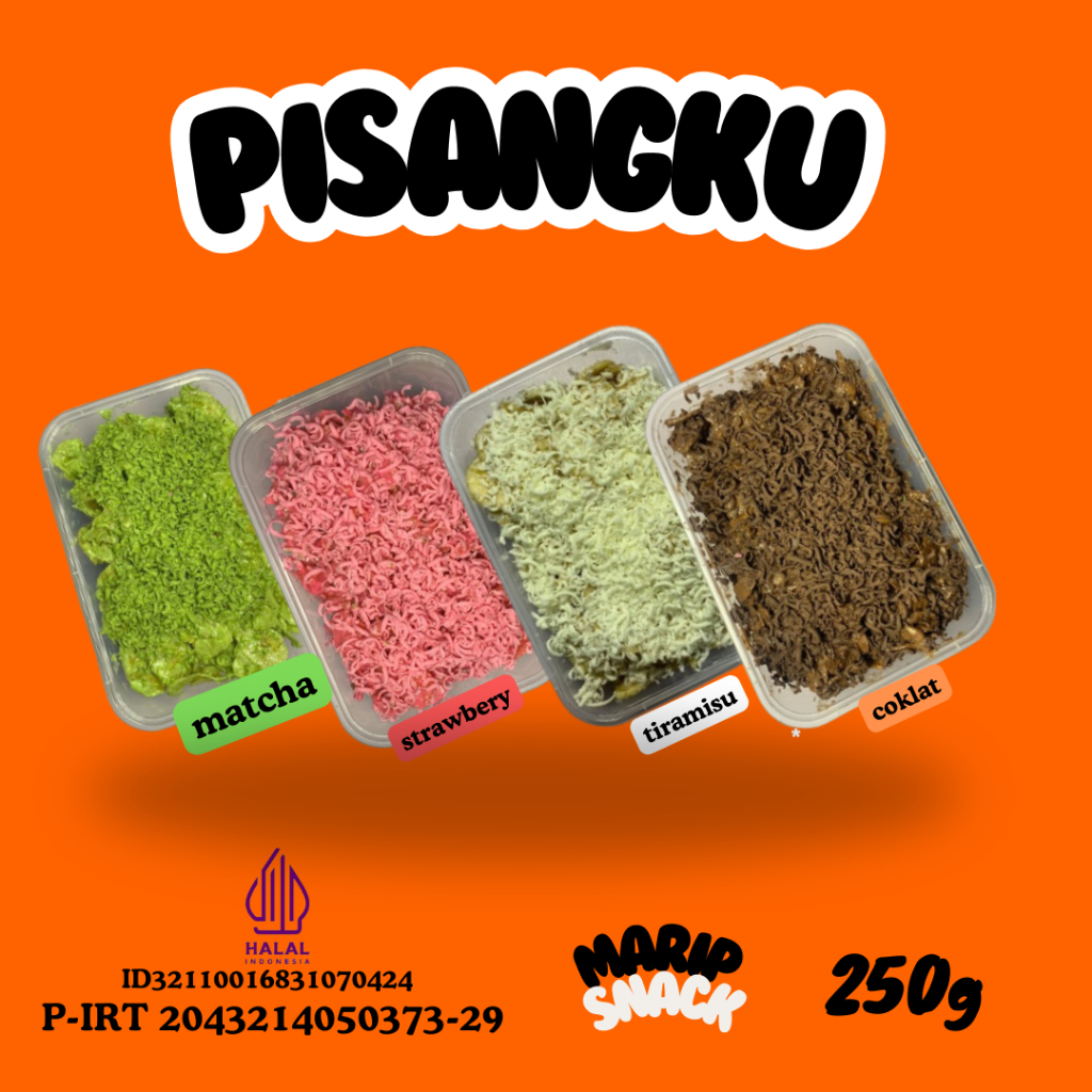 

paket 4 varian 250g keripik pisang lumer rasa tiramisu, matcha, strawbery, dan coklat, pisang coklat lumer cocok untuk teman cemilan bersantai dan di kantor