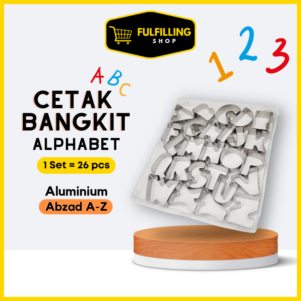 CETAKAN BANGKIT ALPHABET ABC Stainless Cookies Cutter