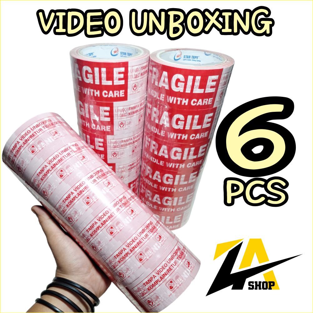 

PROMO MURAH!!! 1 SLOP = 6 roll LAKBAN FRAGILE VIDEO UNBOXING 100yard