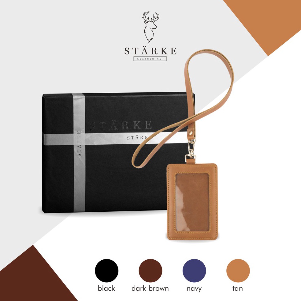 

ART V15U Starke Leather ID Card Holder Lanyard Nametag Kulit Hustle Hog