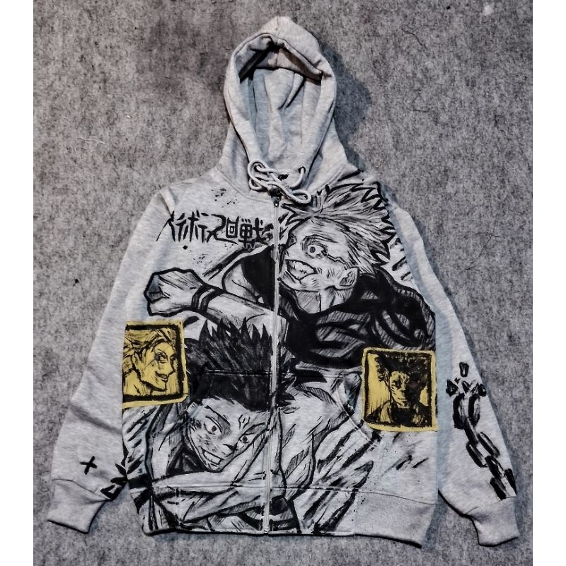 zipper hoodie reworked design jjk/ domain