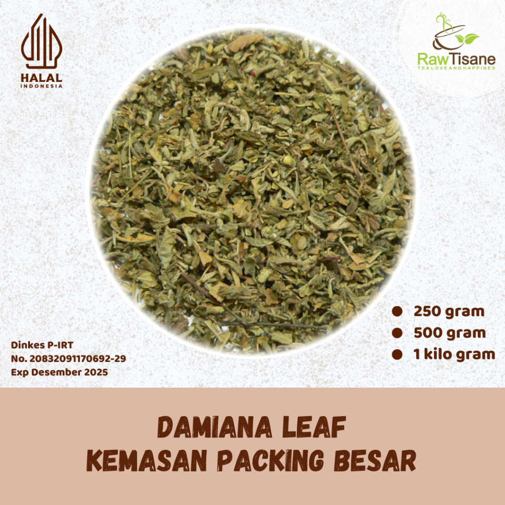 

RAW TISANE Damiana Leaf Tea / Dried Damiana Leaf / Teh Daun Damiana Isi 1 Kg