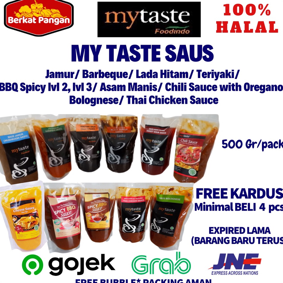 

Grab It Fast MyTaste Saus Jamur Barbeque Lada Hitam Teriyaki BBQ Spicy Asam manis Chili Saus My taste
