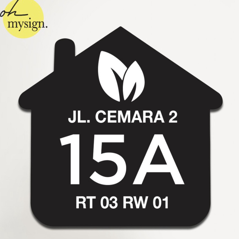 

ART P69Y Custom Nomor Rumah Akrilik Timbul Plat Nomor Acrylic Bagus 2x2
