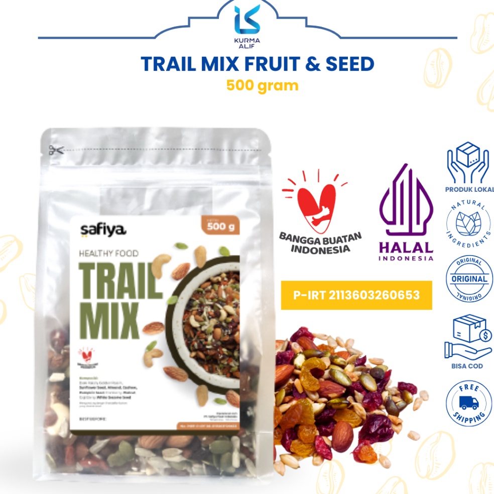 

Super Untung Trail Mix Safiya 5 gr Berry Nut and Seed Original Cemilan Diet Sehat