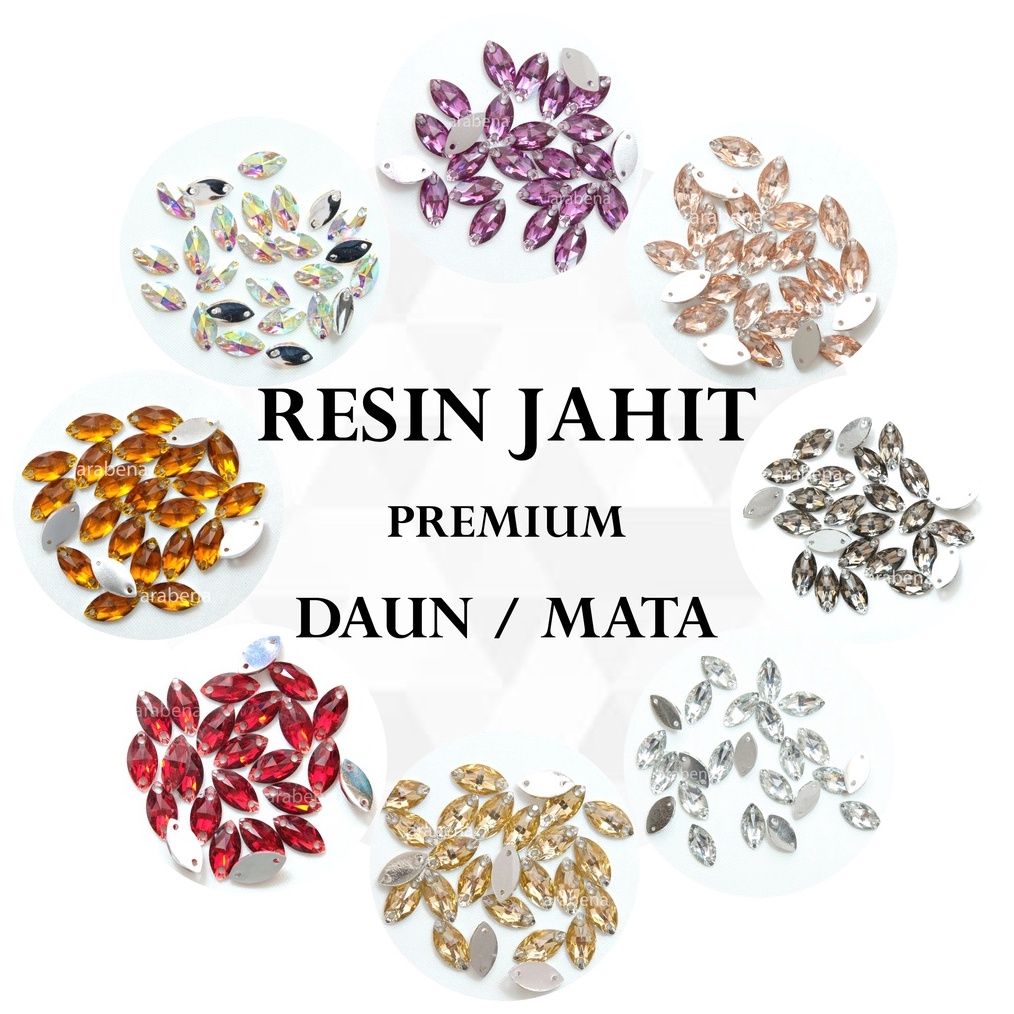 

ART N93W RESIN DAUN PREMIUM BANYAK WARNA 6x12mm