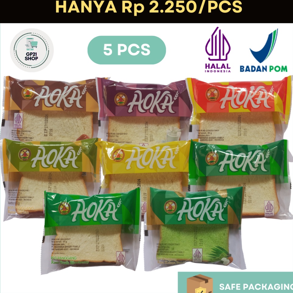 

Produk Terbaik 5 PCS AOKA Roti Panggang Aneka Rasa