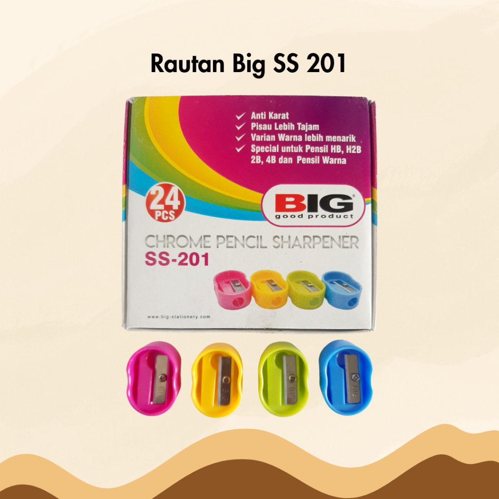 

Rautan Pensil BIG SS-201 Serutan Sharpener Ongkotan Ongotan Gerotan Asahan