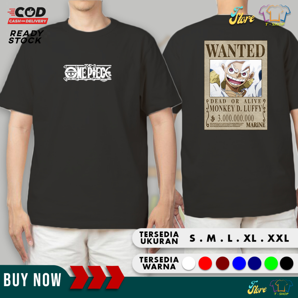 Kaos Distro Anime One Piece WANTED POSTER