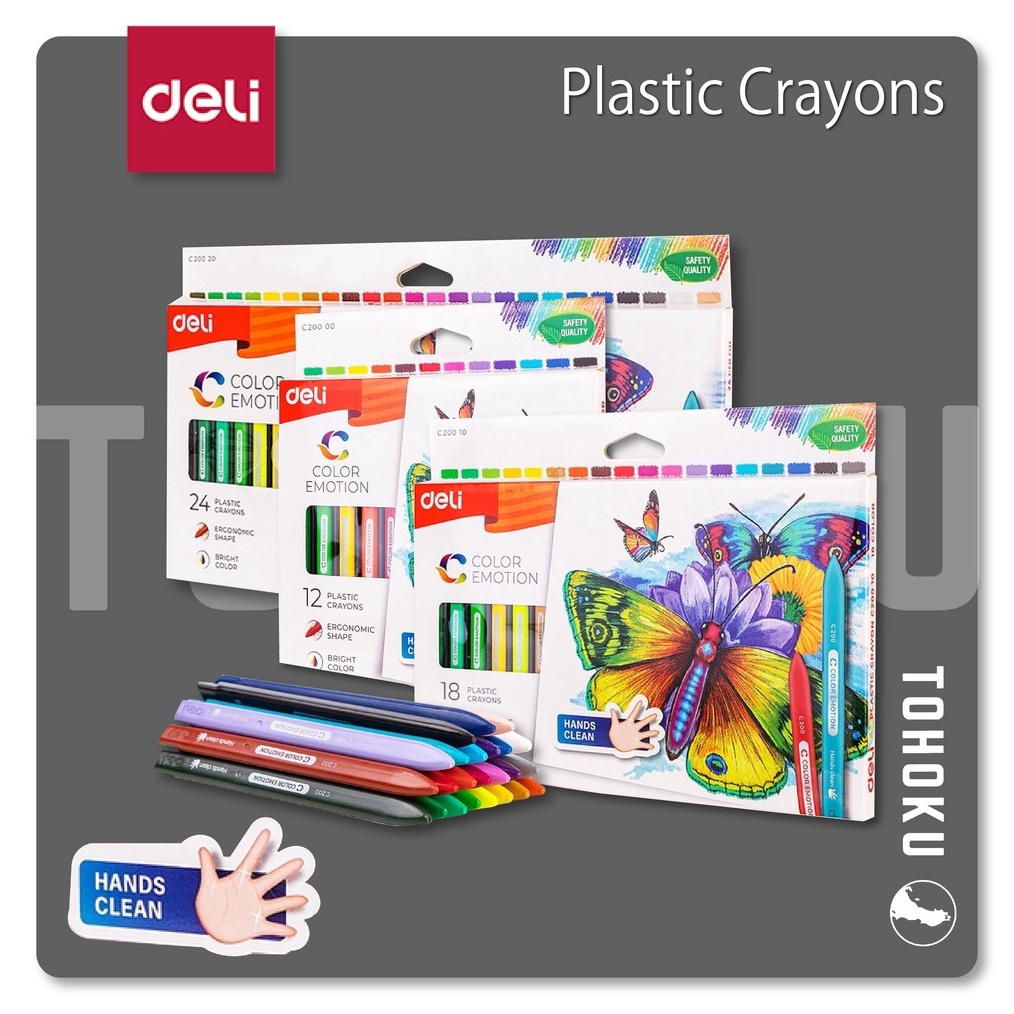 

ART O69C Deli Krayon Plastic 121824 Warna Cerah Ergonomis Tidak Beracun EC2