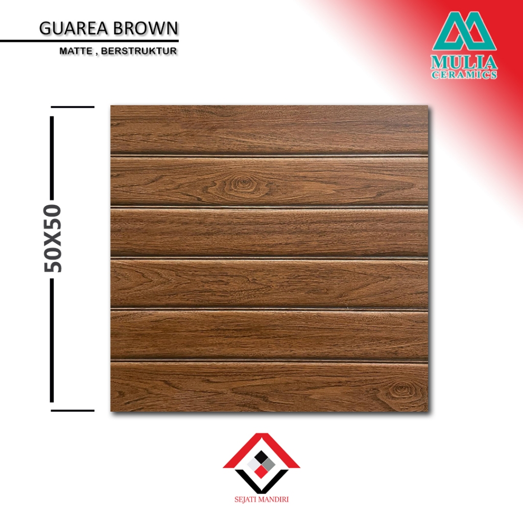 keramik 50x50 - motif kayu matt - mulia guarea brown