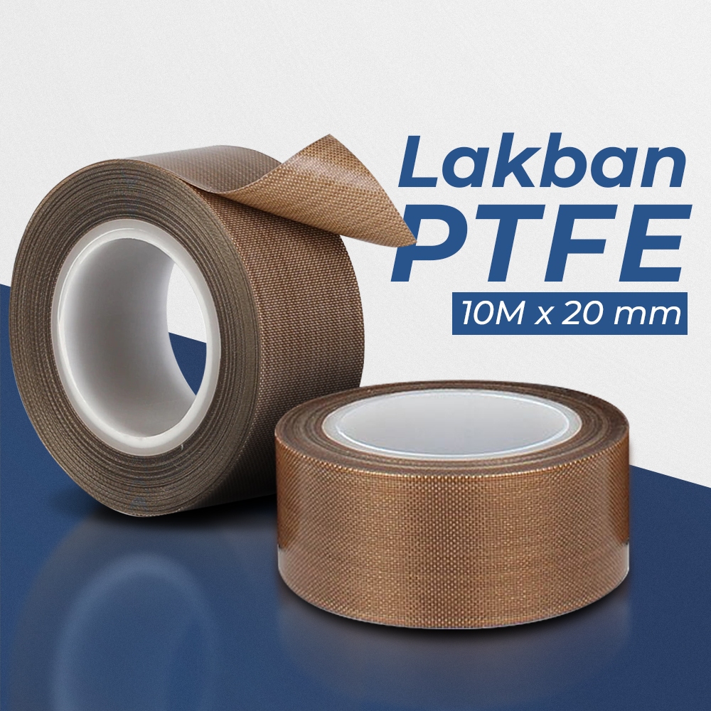 

Tape Lakban PTFE Heat High Temperature Adhesive Insulation 10M 20mm - TF10M - Brown