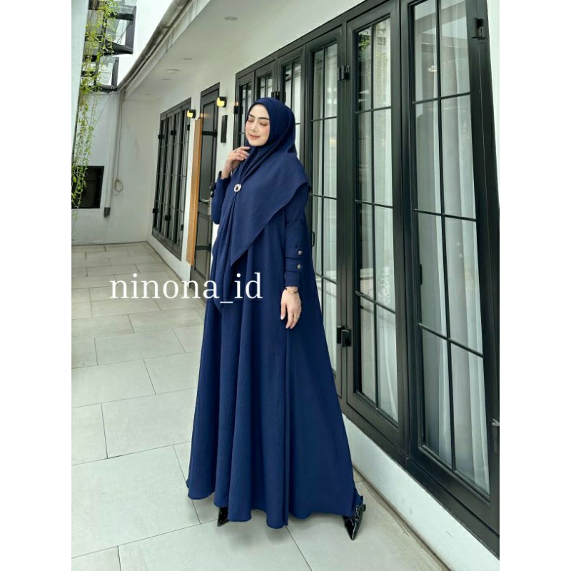 Yuna Dress Jumbo free size set hijab syar'i by ninona