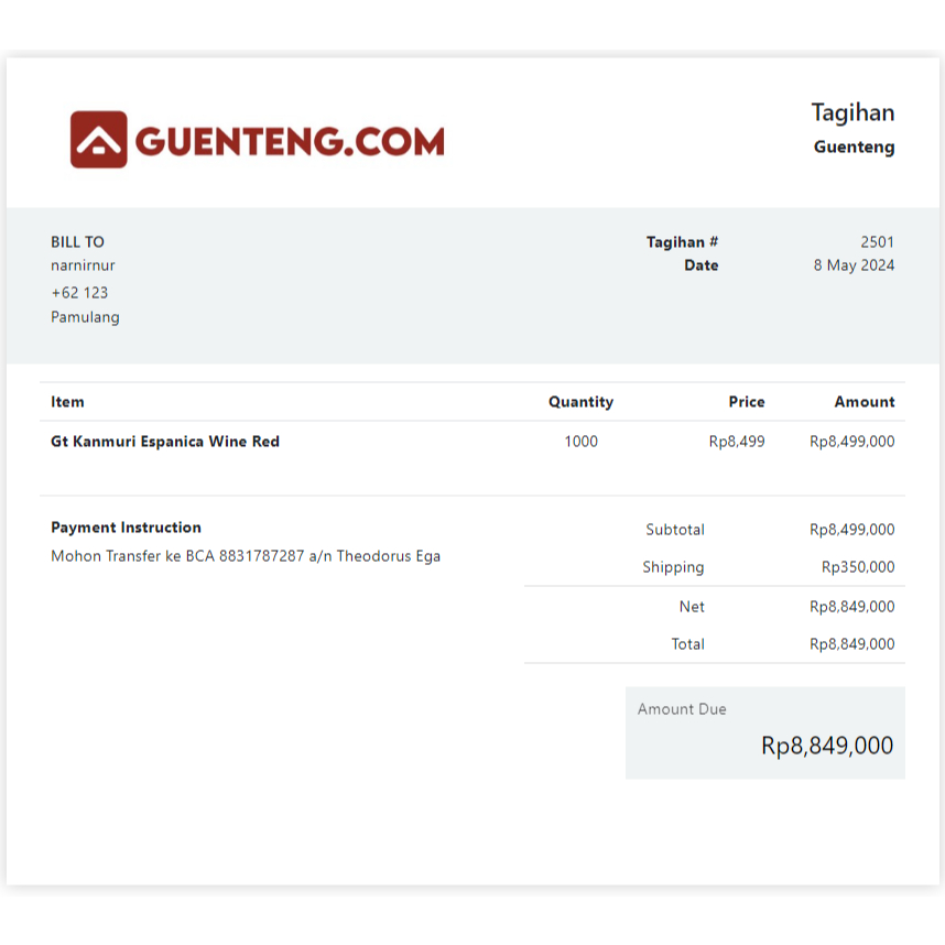 Genteng Kanmuri Espanica Wine Red