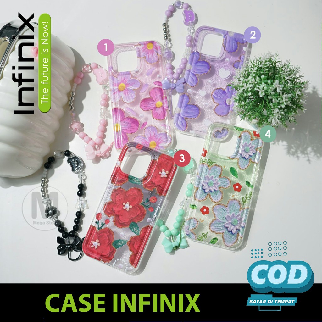 Soft Case Transparant + Tali Stripe Case INFINIX Smart 8 Smart 7 Smart 6 Smart 5 Hot 30 play Hot 9 p