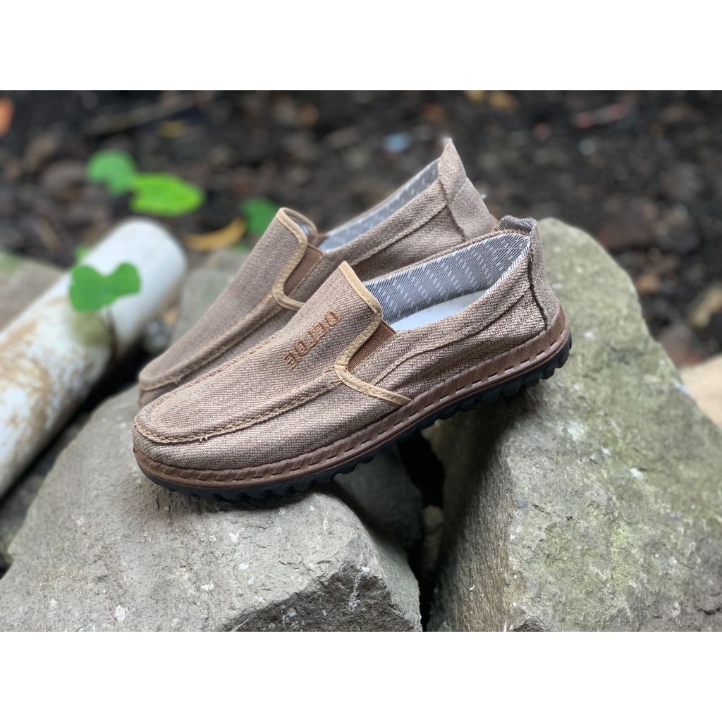 SEPATU PRIA SLIP ON BELBE KANVAS RAJUT ANTI SLIP NYAMAN KUALITAS IMPORT SEPATU COWOK TANPA TALI SEPA