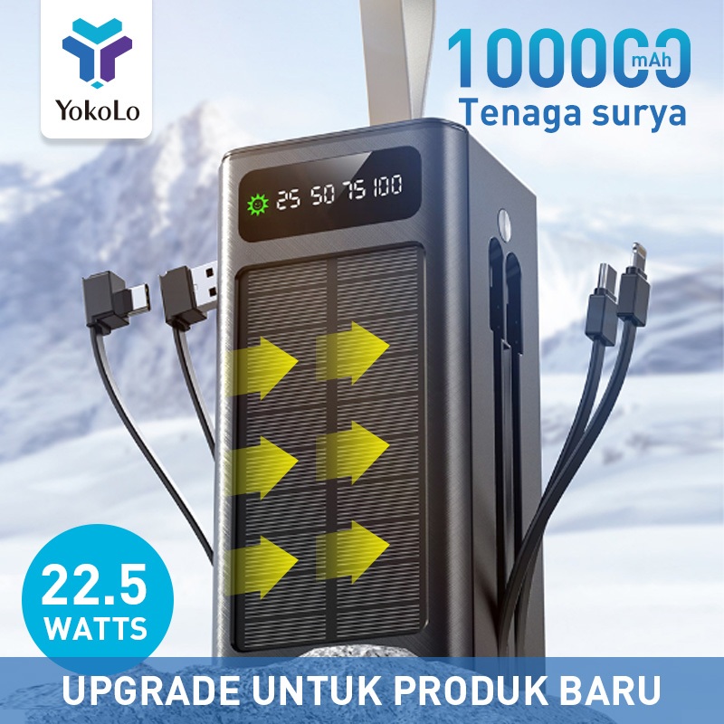 Powerbank 100000mah Tenaga surya powerbank 80000mah powerbank 60000mah Solar power bank fast