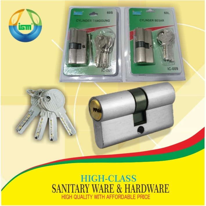 CYLINDER / SILINDER ANAK KUNCI IGM IC-009 60X33 MM STAINLESS STEEL