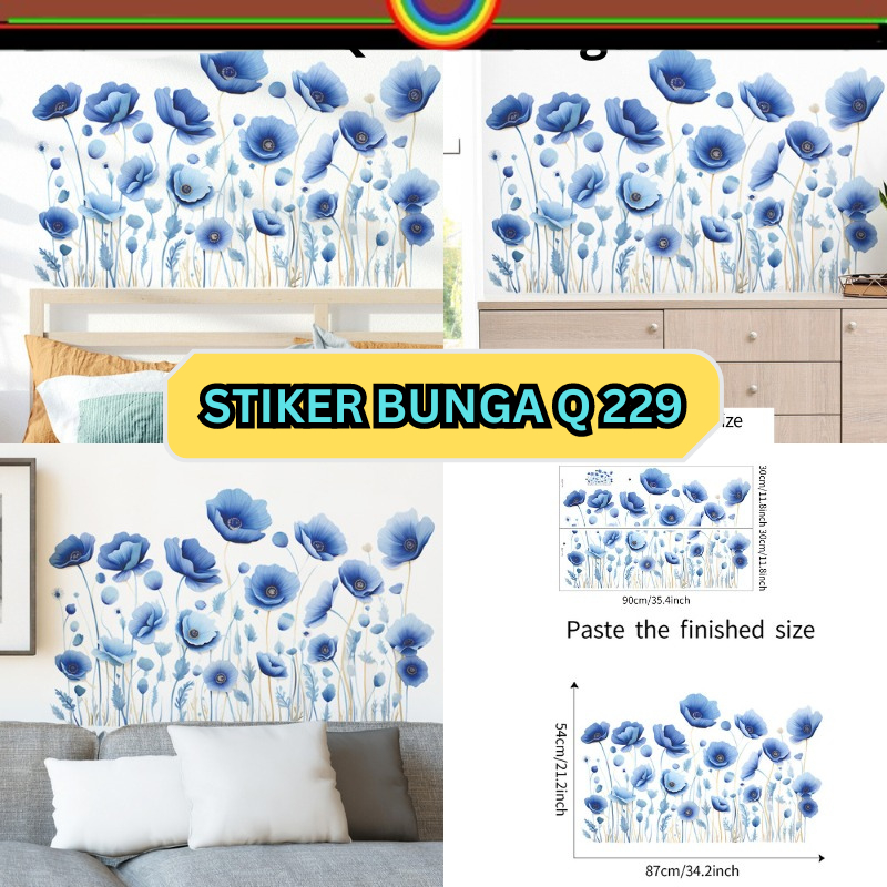 Wall Wallsticker Stiker Sticker Dinding Tembok Motif Pagar List Lis Border Bunga Pink Q 229 Lucu Hia