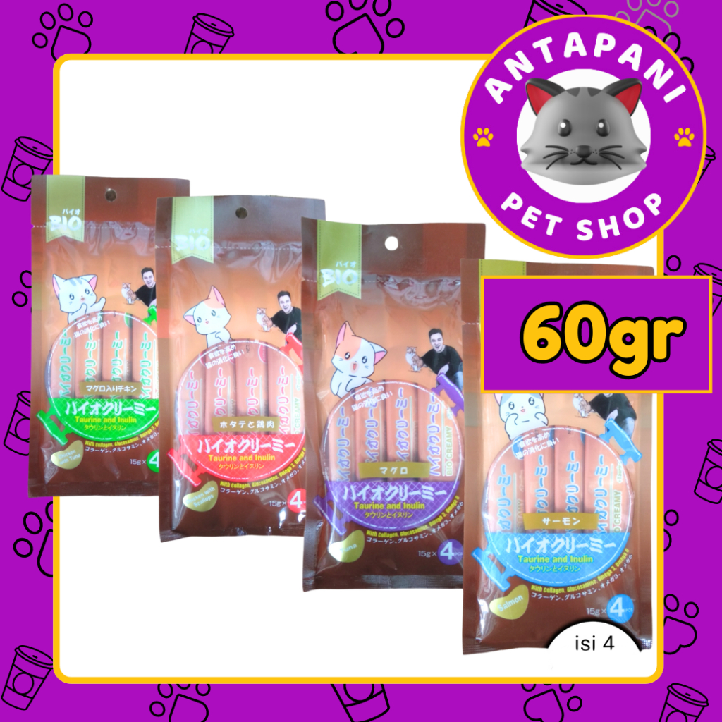 Bio Creamy Treats Snack Kucing 15gr snack kucing bio creamy