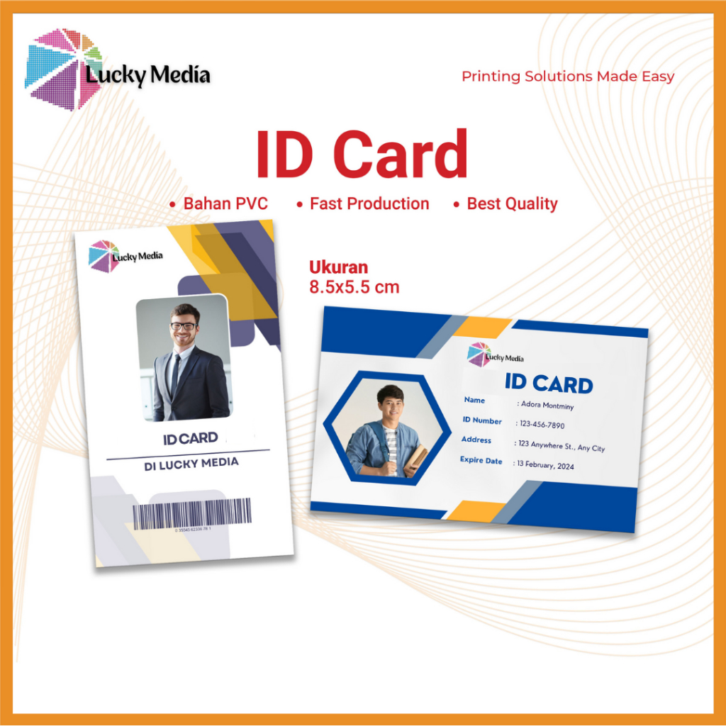 

ID Card Karyawan 1 Sisi Bahan UV Kualitas no.1 Awet Foto Member Card Anggota Kartu Nama