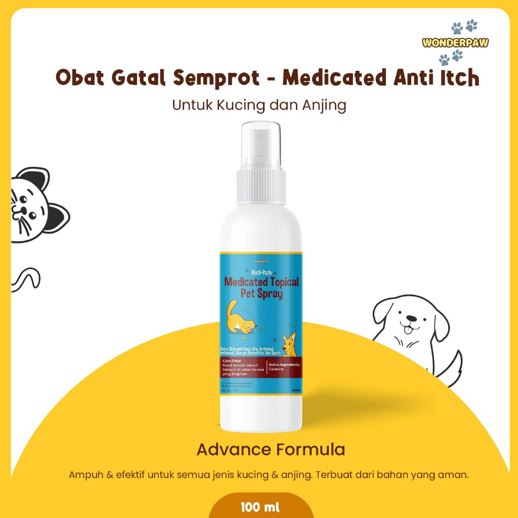 Wonderpaw Obat Semprot Anti Gatal Scabies Kutu Jamur Infeksi Anjing Kucing Anabul