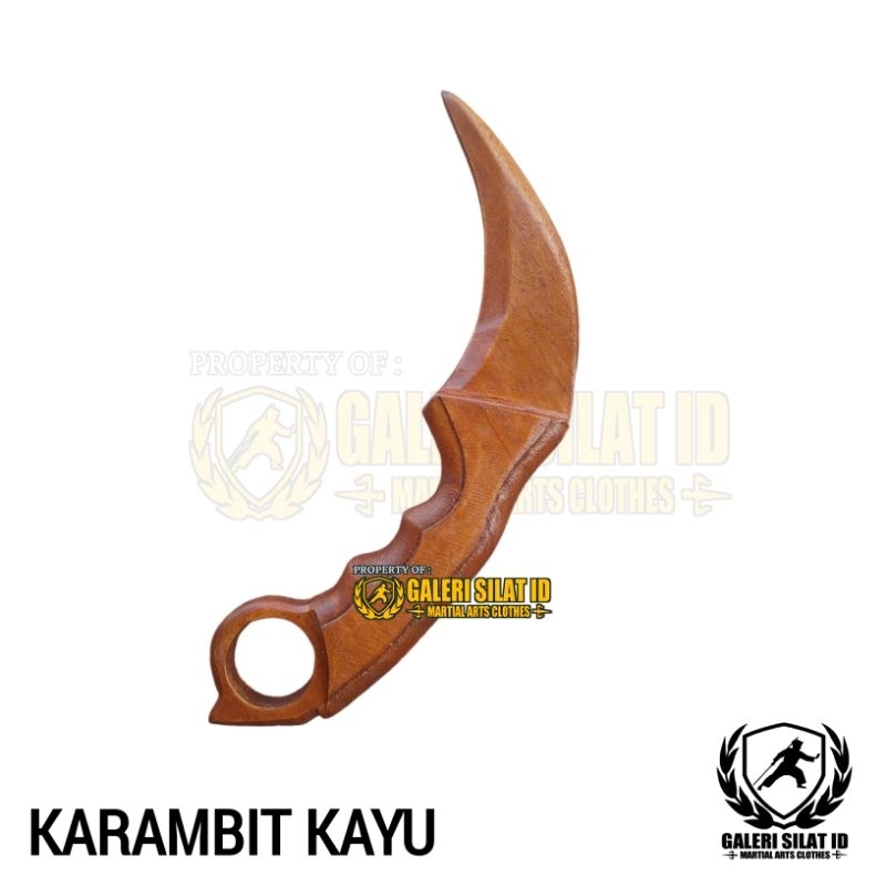 Karambit Pencak Silat Kayu - Kerambit Latihan - Alat Peraga Beladiri Krambit / Karambik