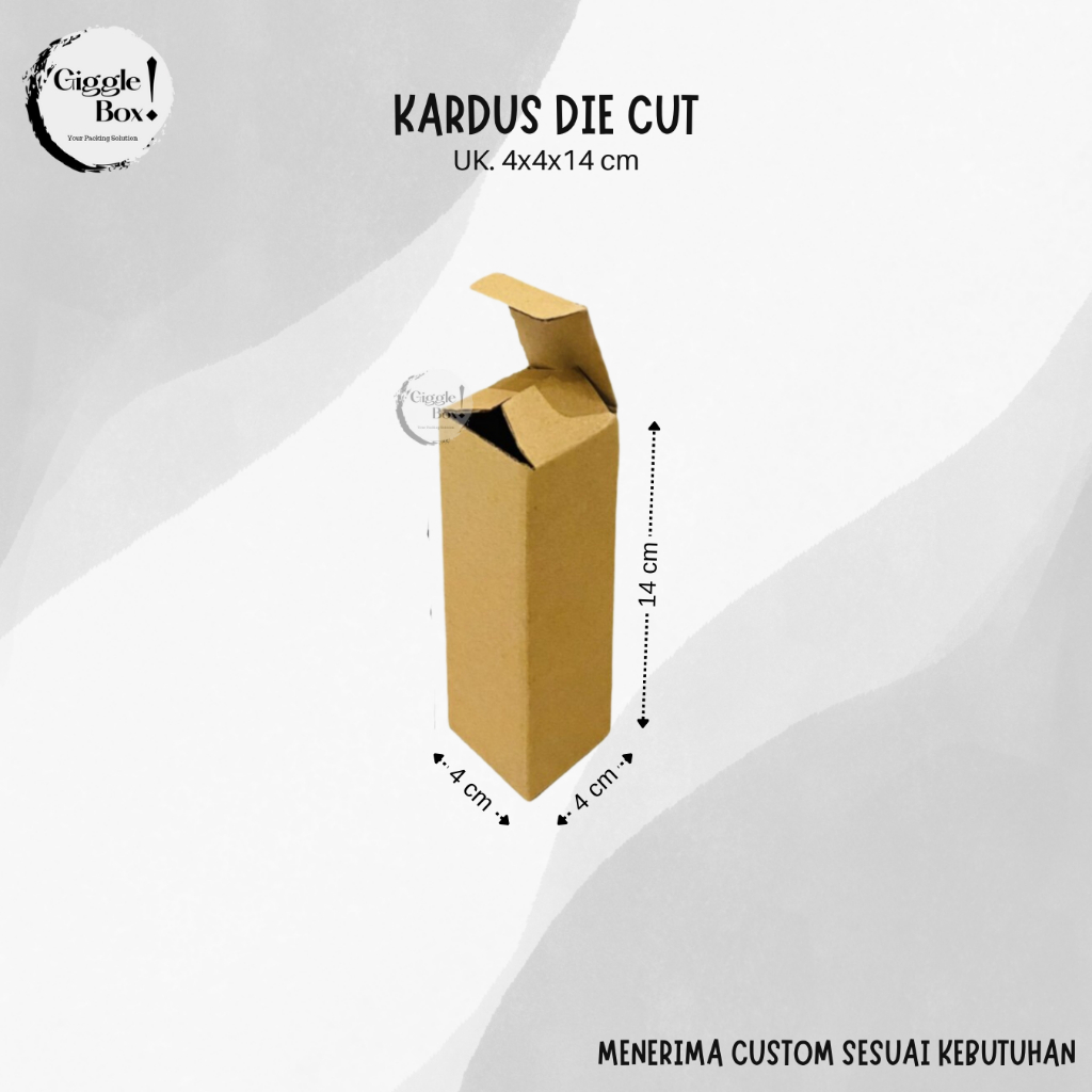 

Kardus baru Die Cut uk. 4x4x14 cm
