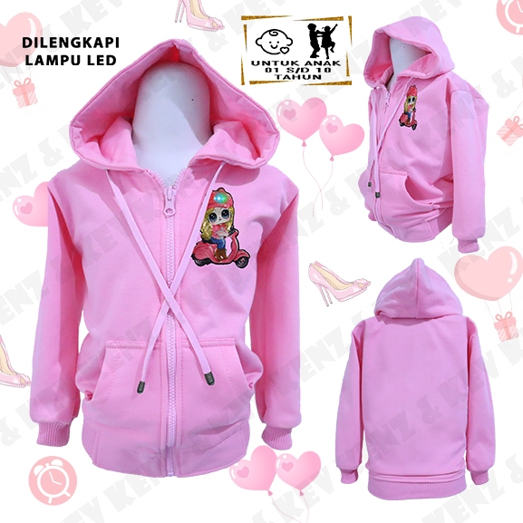 JAKET LOL MINI 3 / JAKET ANAK 2 s/d 10 TAHUN / JAKET ANAK PEREMPUAN / JAKET ANAK CEWE / JAKET LAMPU