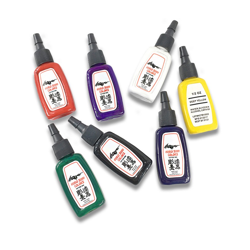 Gdo 7Pcs/Set Tinta Tato Permanen Tato Tinta Set 7 Warna 15Ml Ink Tato Tinta Tattoo Set Kulit