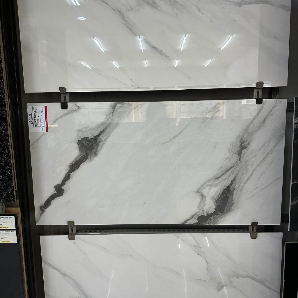 Granit 120x60 Venice Bianco / Granite Tile Cove White Glossy Putih 60x120