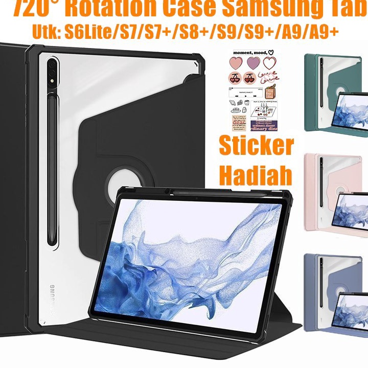 Promo Case Samsung Galaxy Tab S6 Lite A9 S9 PLUS 72 Rotate With Pen Slot Samsung Tab A8 S7FE Case Magnetik Protective Tablet Holde S7S8