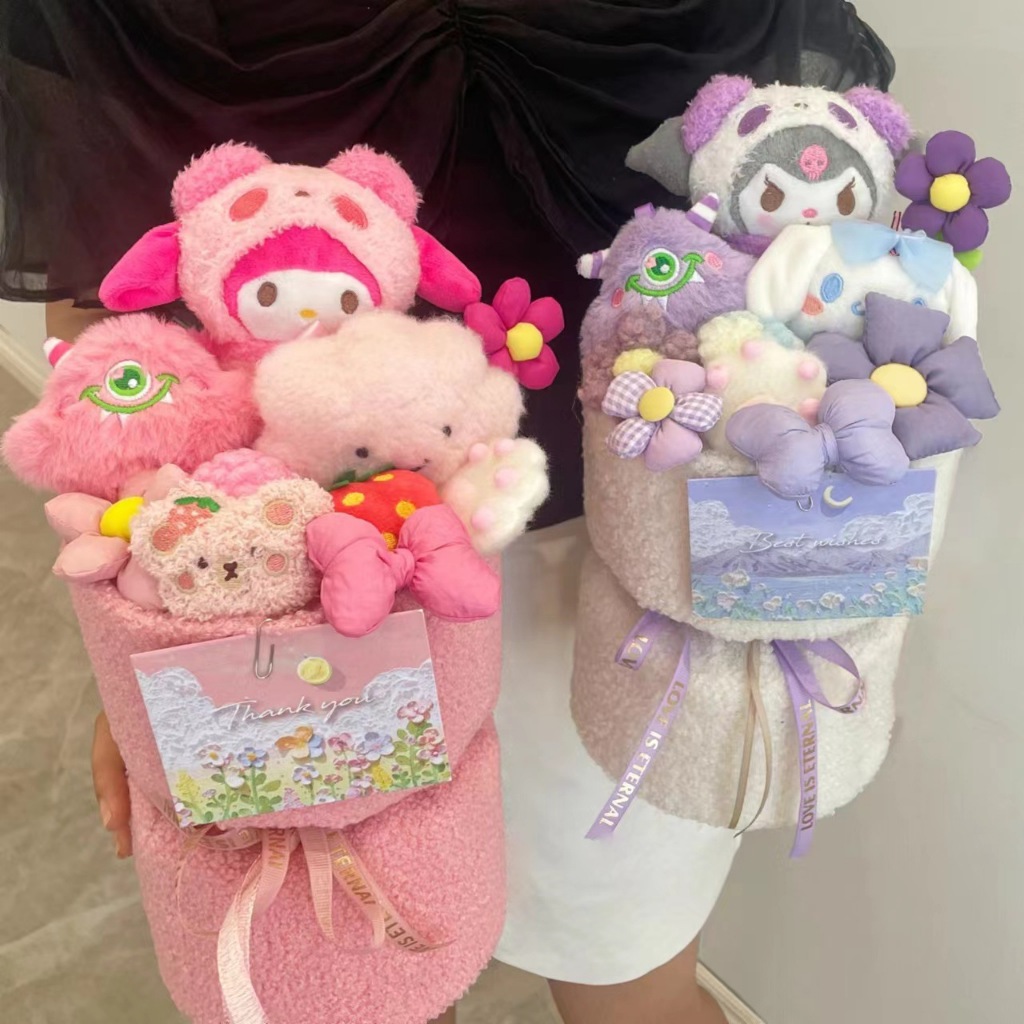BEST SELLER BONEKA BUKET LOTSO HAMPERS LOTSO BONEKA SANRIO KUROMI CINNAMOROLL MYMELODY LUCU MEWAH