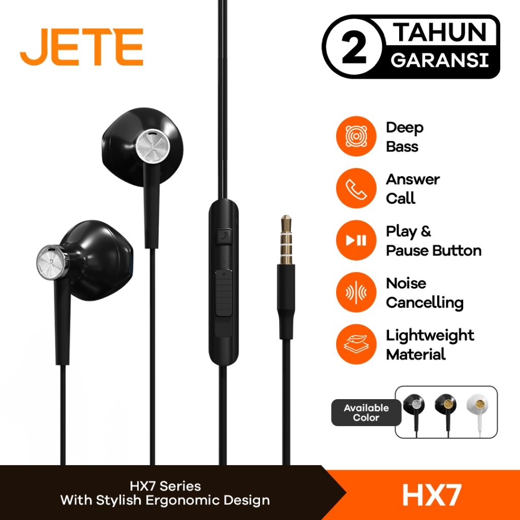 Headset Earphone Stereo  JETE HX7 - Garansi 2 Tahun
