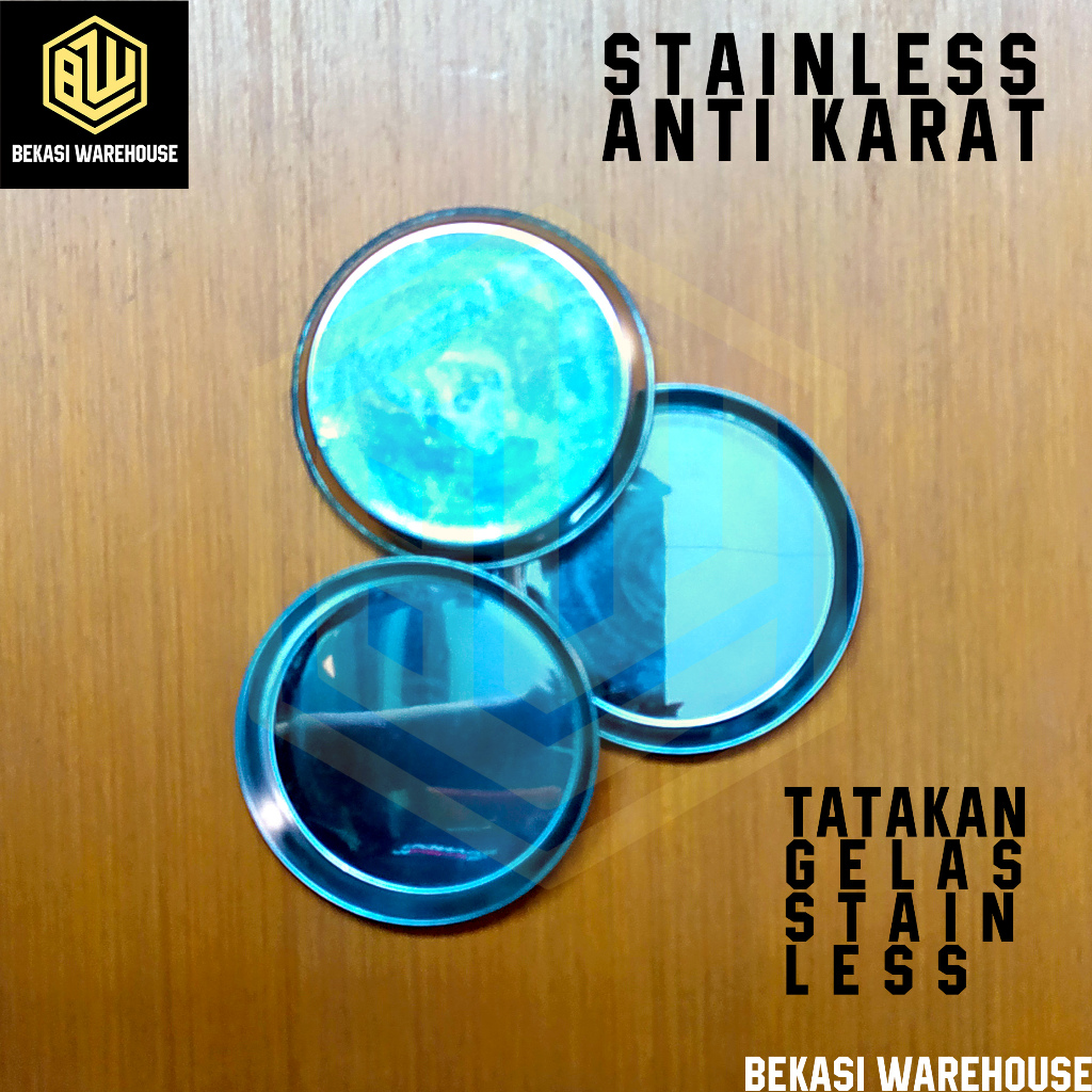 TATAKAN GELAS STAINLESS / TATAKAN GELAS DIAMETER 8 CM / TATAKAN CANGKIR STAINLESS / TATAKAN GELAS KO