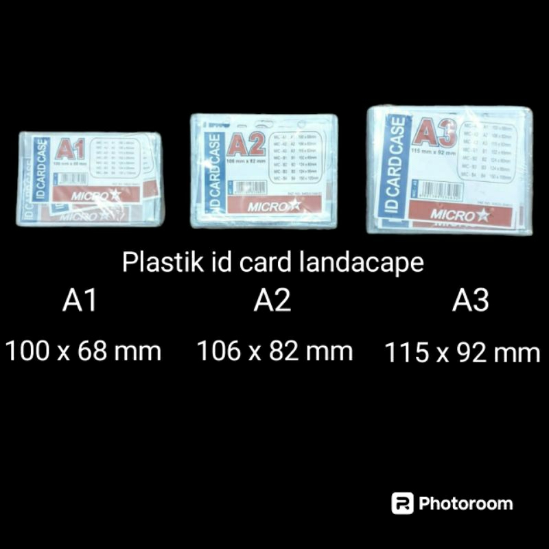 

plastik id card landscape A1 isi 20 pc