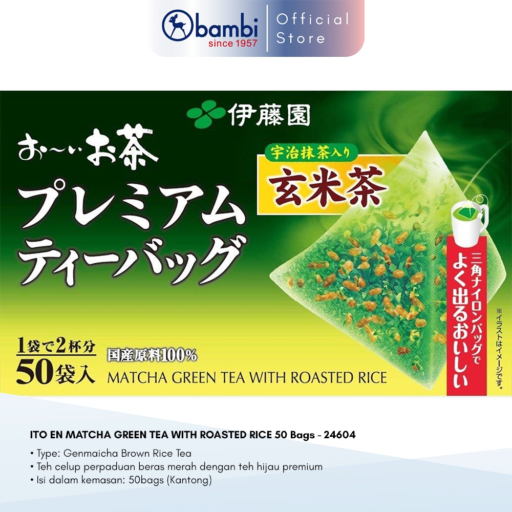 

Teh Hijau Ito En Green Tea Matcha With Roasted Rice Premium Isi 50 pcs Japan Product Original