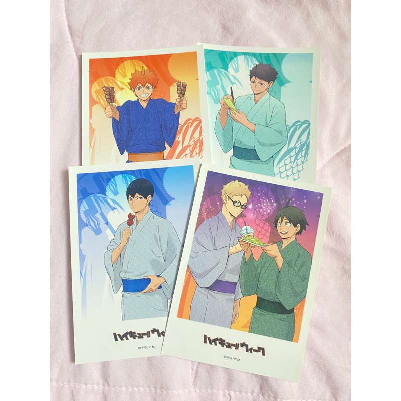 

postcard haikyuu summer festival kageyama hinata oikawa tsukiyama kagehina