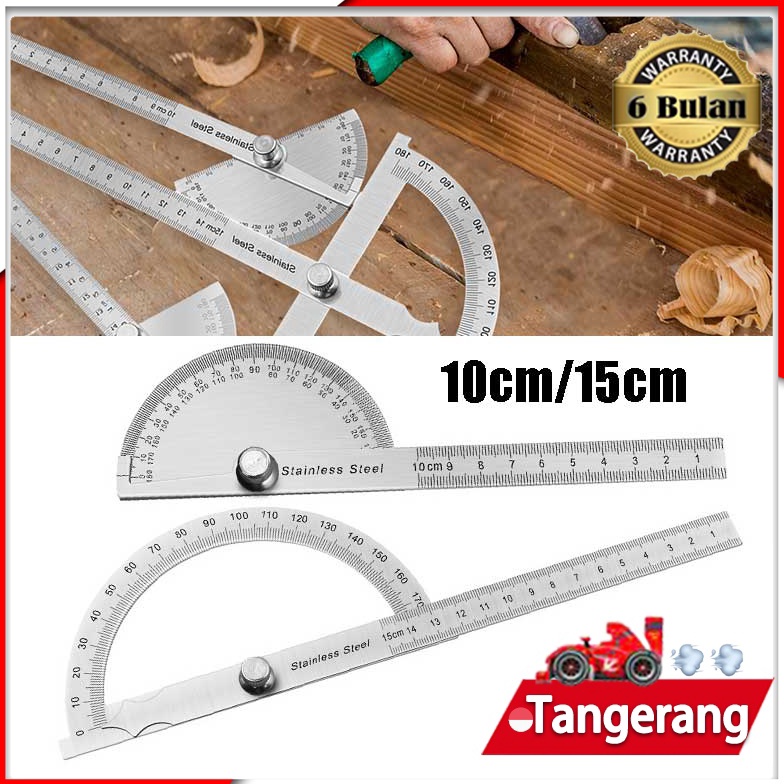 

KODE N2S9 Penggaris Busur Derajat 18 Derajat Stainless Degree Protractor Pengukur Sudut Penggaris Busur Alat Ukur Sudut