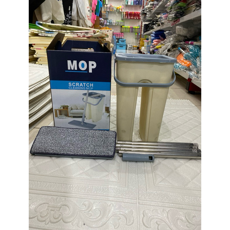 (acc ptk) flat mop alat pel / alat pel set / Sweeper Floor Mop Kain Pel Alat Pel Set Magic Mop Flat 